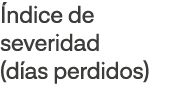 Índice de severidad (días perdidos)