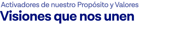 Activadores de nuestro Propósito y Valores Visiones que nos unen 
