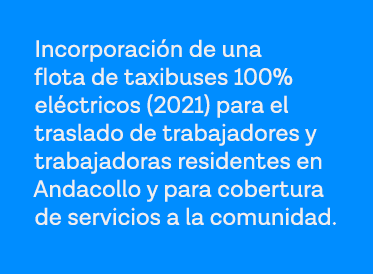 Incorporación de una flota de taxibuses 100% eléctricos (2021) para el traslado de trabajadores y trabajadoras reside   