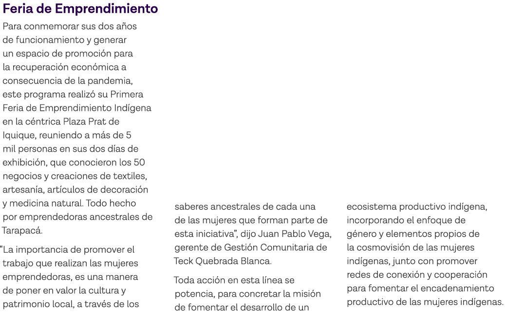 Feria de Emprendimiento Para conmemorar sus dos años de funcionamiento y generar un espacio de promoción para la recu   
