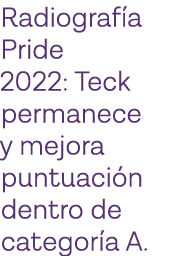 Radiografía Pride 2022: Teck permanece y mejora puntuación dentro de categoría A 