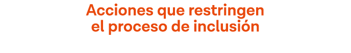 Acciones que restringen el proceso de inclusión