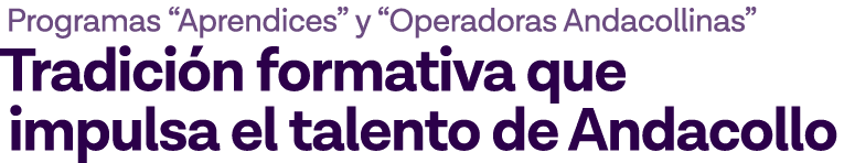 Programas  Aprendices  y  Operadoras Andacollinas  Tradición formativa que impulsa el talento de Andacollo