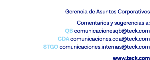  Gerencia de Asuntos Corporativos Comentarios y sugerencias a: QB comunicacionesqb teck com CDA comunicaciones cda te   
