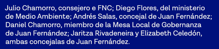 Julio Chamorro, consejero e FNC; Diego Flores, del ministerio de Medio Ambiente; Andrés Salas, concejal de Juan Ferná   