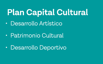 Plan Capital Cultural   Desarrollo Artístico   Patrimonio Cultural   Desarrollo Deportivo 