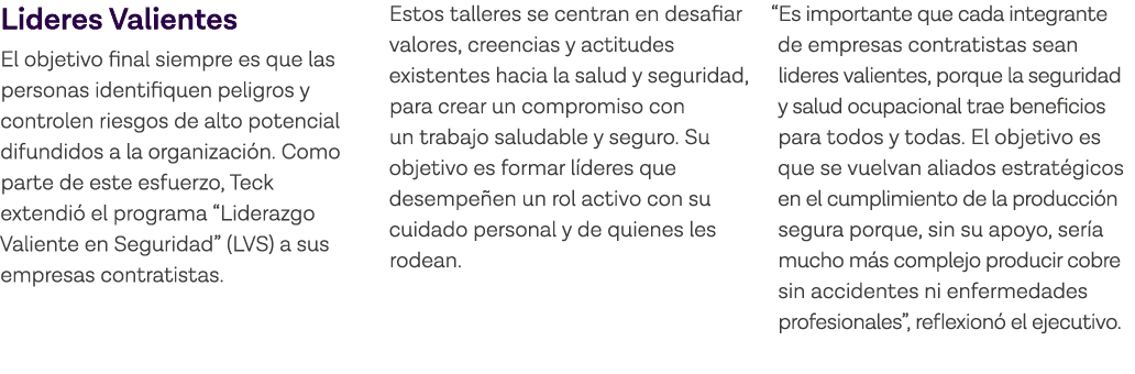 Lideres Valientes El objetivo final siempre es que las personas identifiquen peligros y controlen riesgos de alto pot   
