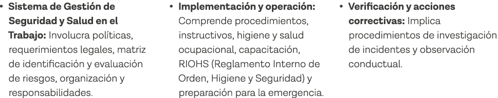   Sistema de Gestión de Seguridad y Salud en el Trabajo: Involucra políticas, requerimientos legales, matriz de ident   