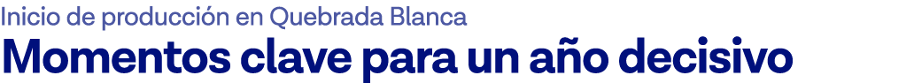 Inicio de producción en Quebrada Blanca Momentos clave para un año decisivo