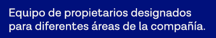 Equipo de propietarios designados para diferentes áreas de la compañía 