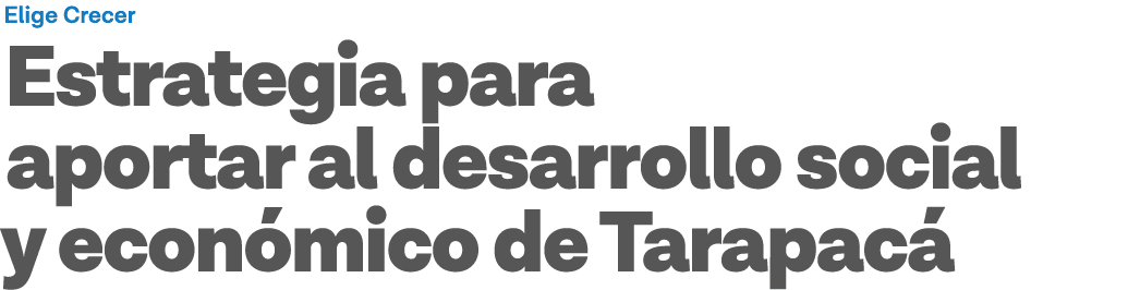 Elige Crecer Estrategia para aportar al desarrollo social y económico de Tarapacá
