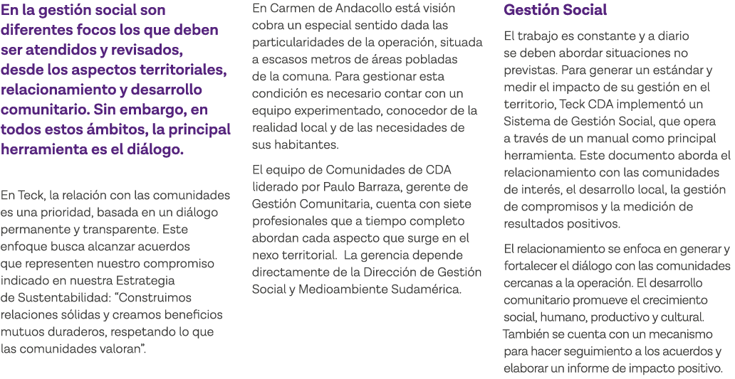 En la gestión social son diferentes focos los que deben ser atendidos y revisados, desde los aspectos territoriales,    