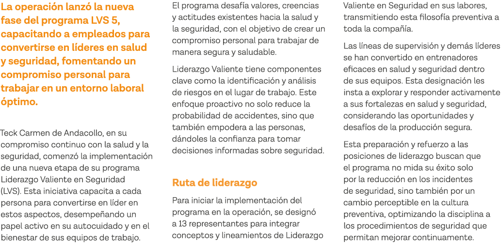La operación lanzó la nueva fase del programa LVS 5, capacitando a empleados para convertirse en líderes en salud y s   