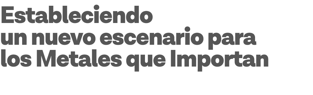 Estableciendo un nuevo escenario para los Metales que Importan