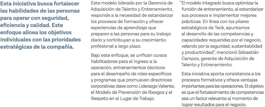Esta iniciativa busca fortalecer las habilidades de las personas para operar con seguridad, eficiencia y calidad  Est   