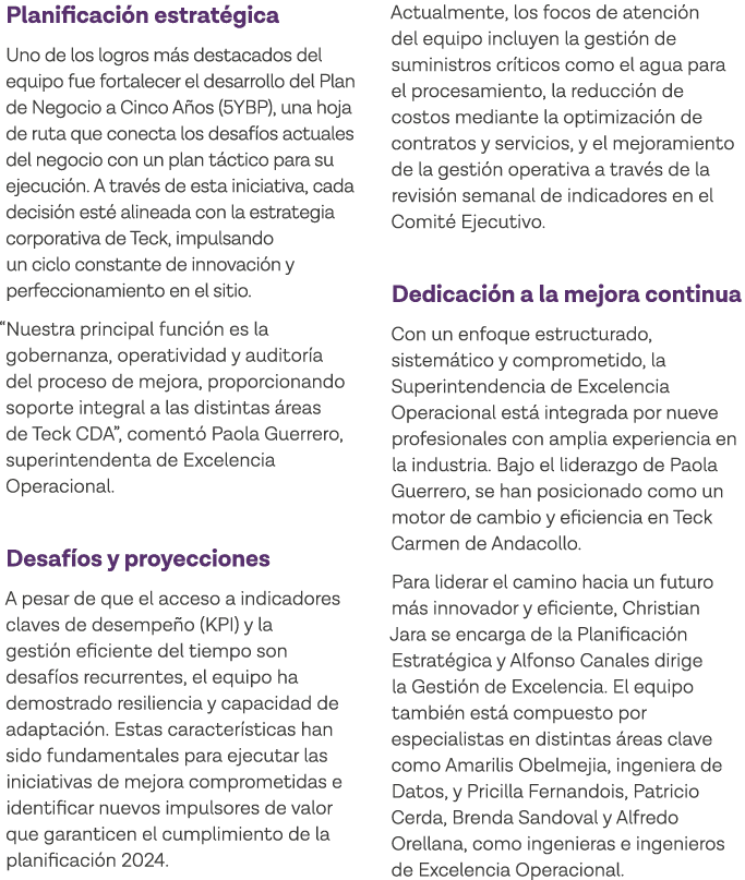 Planificación estratégica Uno de los logros más destacados del equipo fue fortalecer el desarrollo del Plan de Negoci   