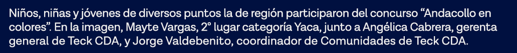 Niños, niñas y jóvenes de diversos puntos la de región participaron del concurso  Andacollo en colores   En la imagen   